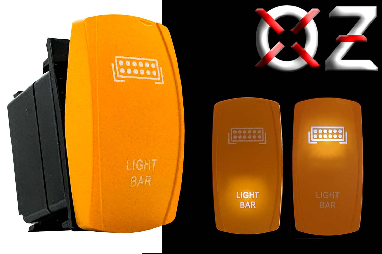 OZ-USA Light BAR On/Off Yellow Rocker Switch with Power Busbar Distribution Block Wiring Harness Compatible with Can-Am X3 Sport Trail Defender and Commander Series