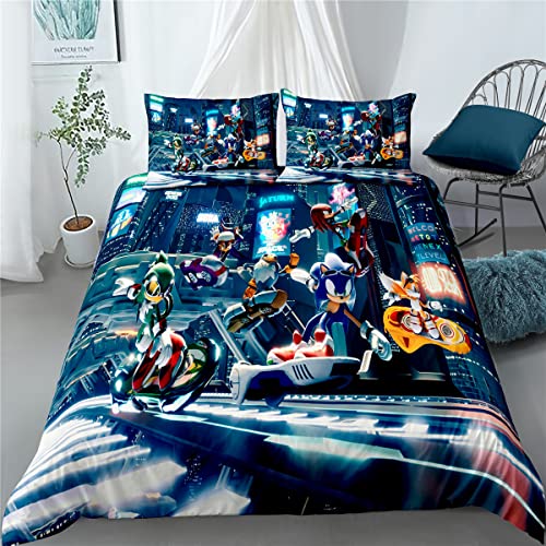 Juego de Ropa de Cama Anime 3D Funda nórdica Juego de Funda de Almohada Juego de sábanas Suaves para Cama Individual Doble King Size Cover