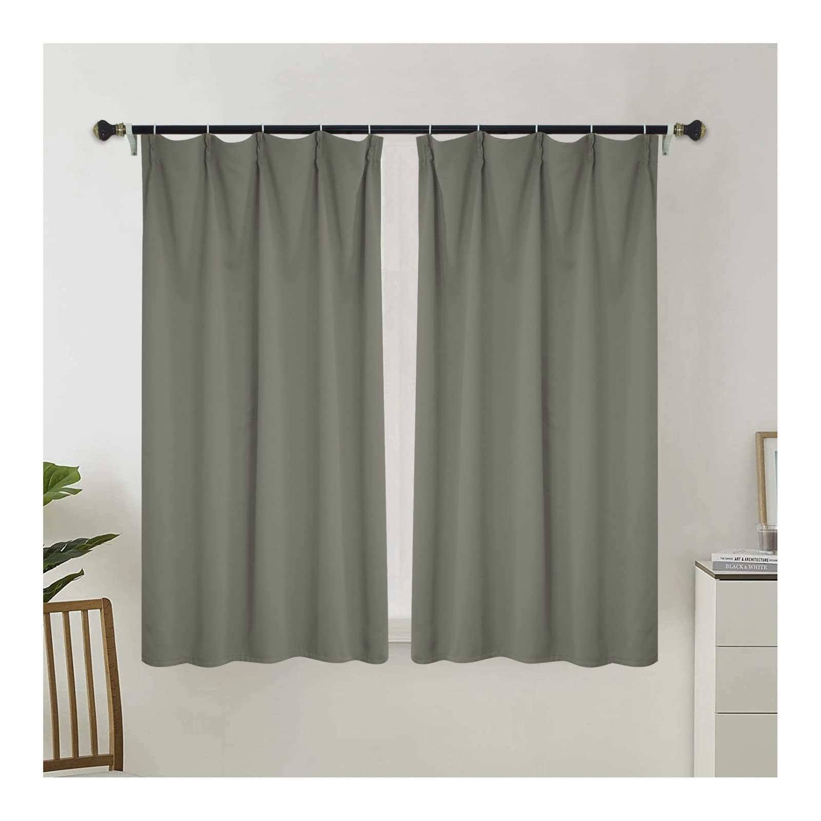 Rideaux occultants contre la lumière du jour rideaux gris clair en polyester pour bien dormir