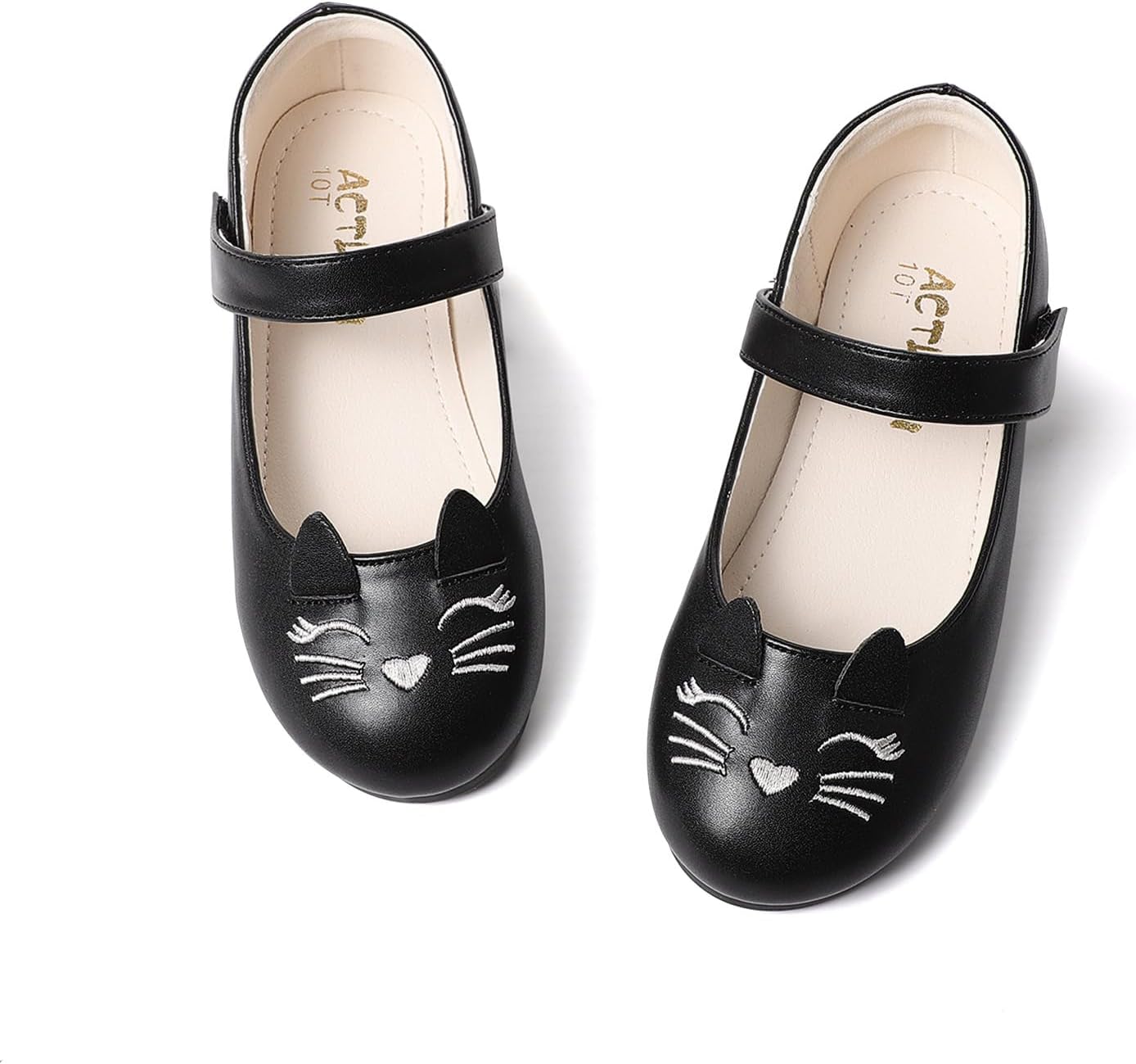Cute Cat Toddler Girls Shoes - Glitter Ballet Flats
