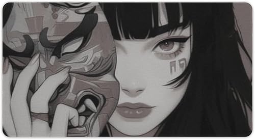 Miniatura 17 de Alfombrilla de mouse grande para videojuegos, samurái, anime, niña, genial, retro, japonesa, alfombrilla de escritorio grande, teclado extendido,