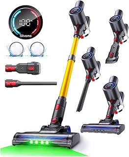 S10 Aspiradora Sin Cable, 45KPa/40Min/500W, Pantalla LED, Tubo Telescópico, Autónomo, Luz Verde, Aspiradora Escoba Sin Cable para Pelo de Mascotas/Alfombras/Suelos Duros