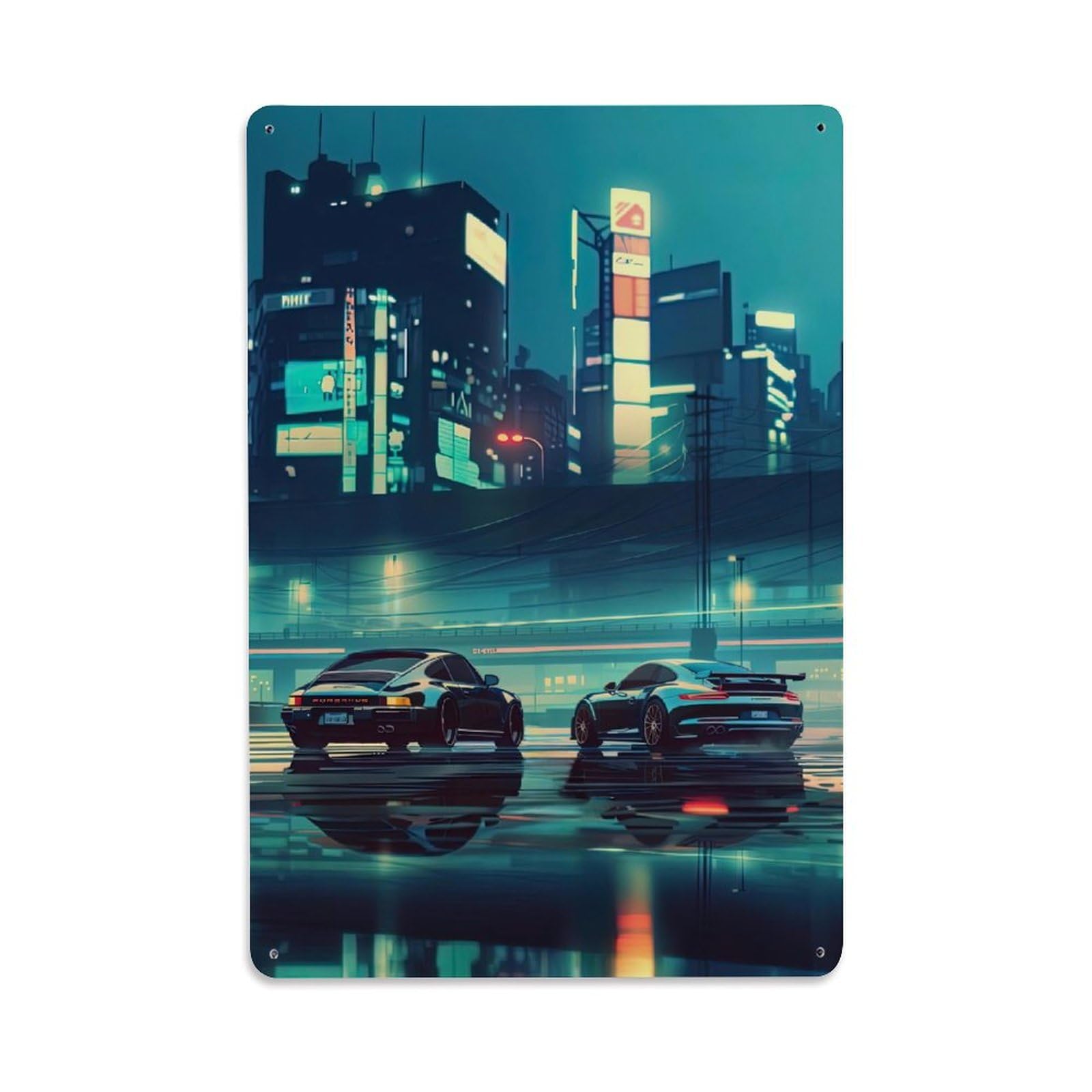 Supercar for Old And New 911 Sport Car Metal Tin Sign Plaque Wall Decor for Cafe, Club, Garden Metal Poster 8x12Inch