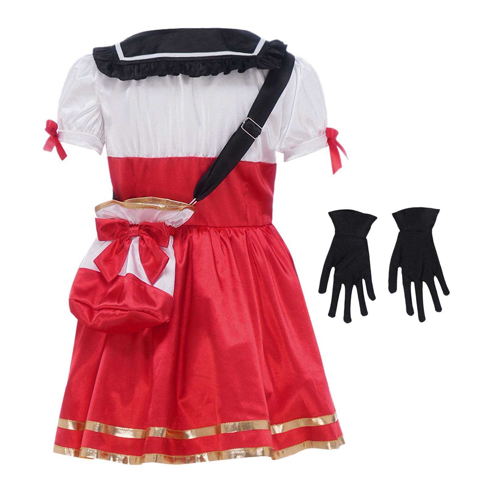 Oyolan Dziecięcy strój cosplay dla dziewczynek zestaw do ubierania się postać gra na części strój tematyczny impreza cosplay na Boże Narodzenie