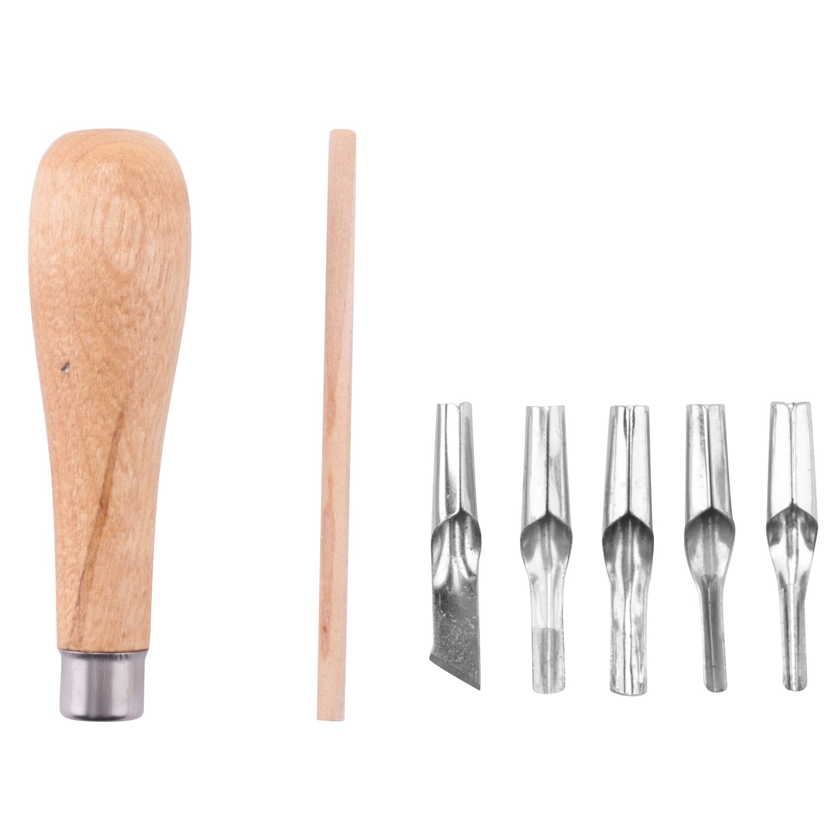 Jkjhbhged Block Cutting Rubber Stamp Carving Tools with 5 Blade Wood Handle Printmaking Carving Tools Set