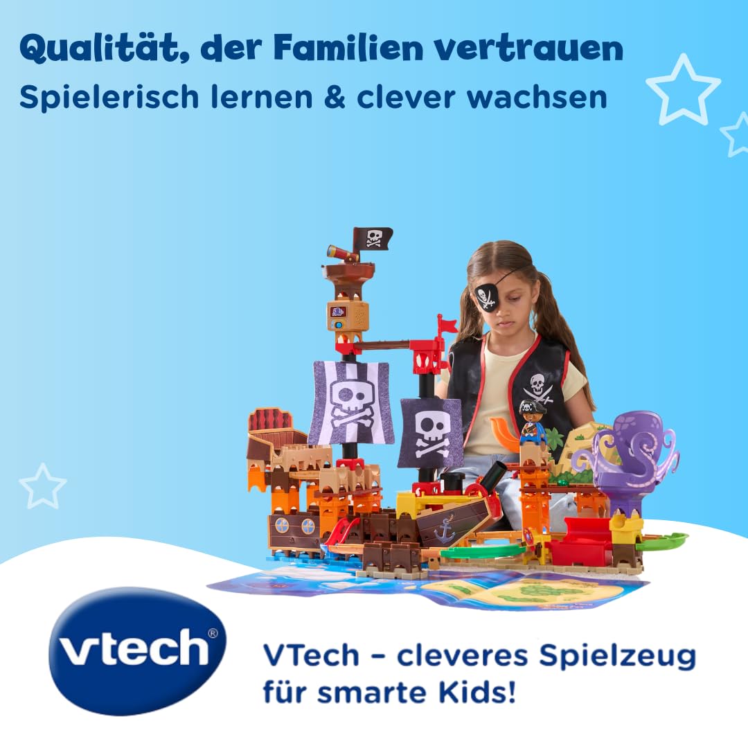 VTech Marble Rush Piratenschiff - 143 Teile Kugelbahn mit Kanone