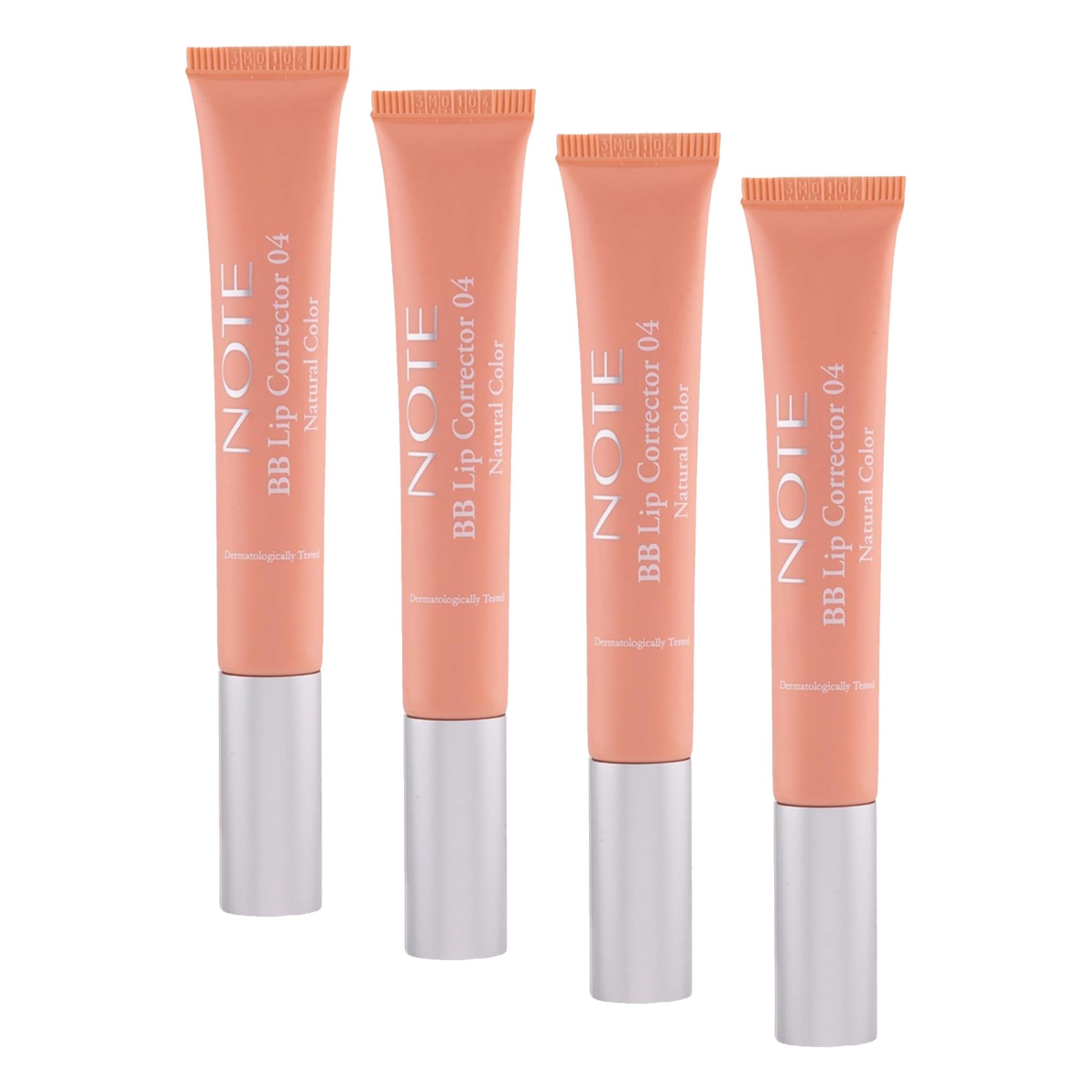 Note Cosmetics BB Lip Corrector 04 Renk Eşitleyici Dudak Parlatıcısı, Turuncu (4 paketi)