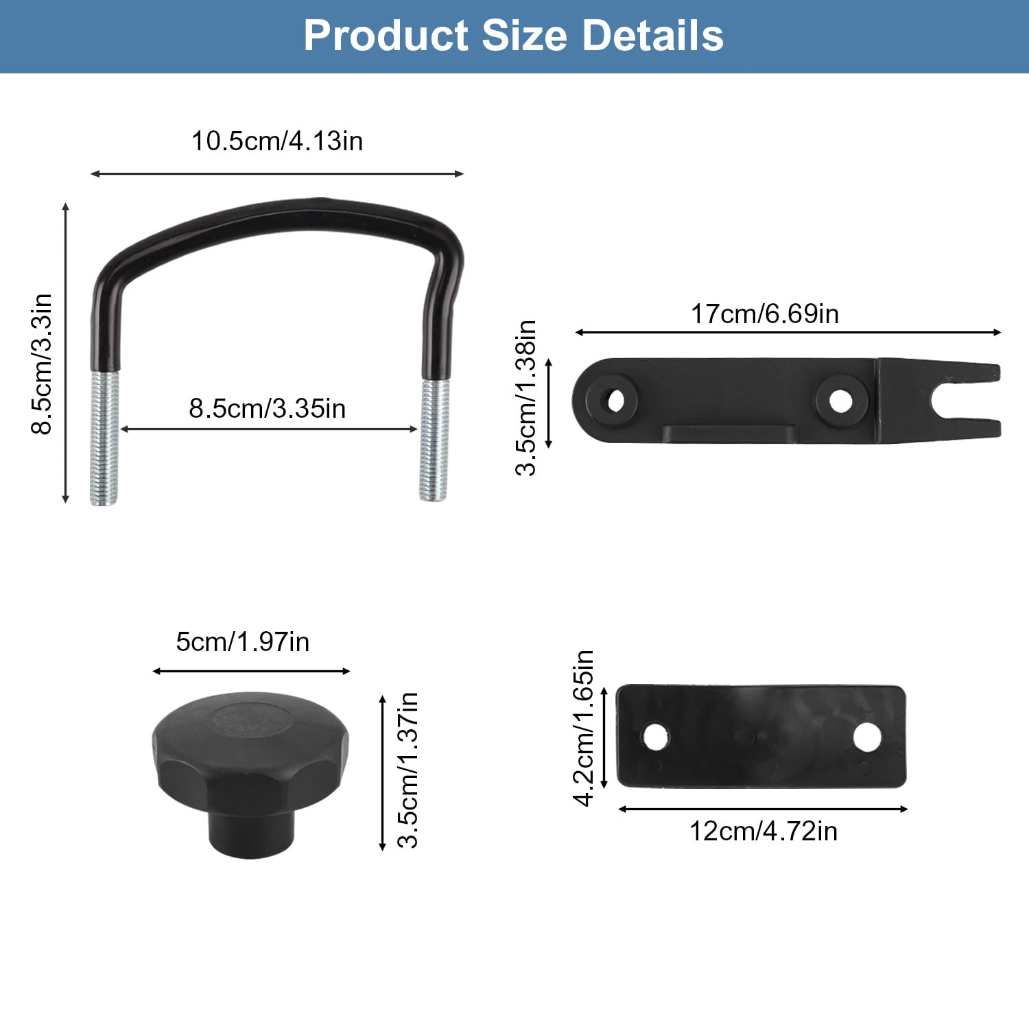 Erato Kit de fixation coffre de toit de 4 supports universels en U robustes colliers de serrage 8 contre-écrous et 2 bandages accessoires d'installation pour barres de toit voiture SUV fourgonnette