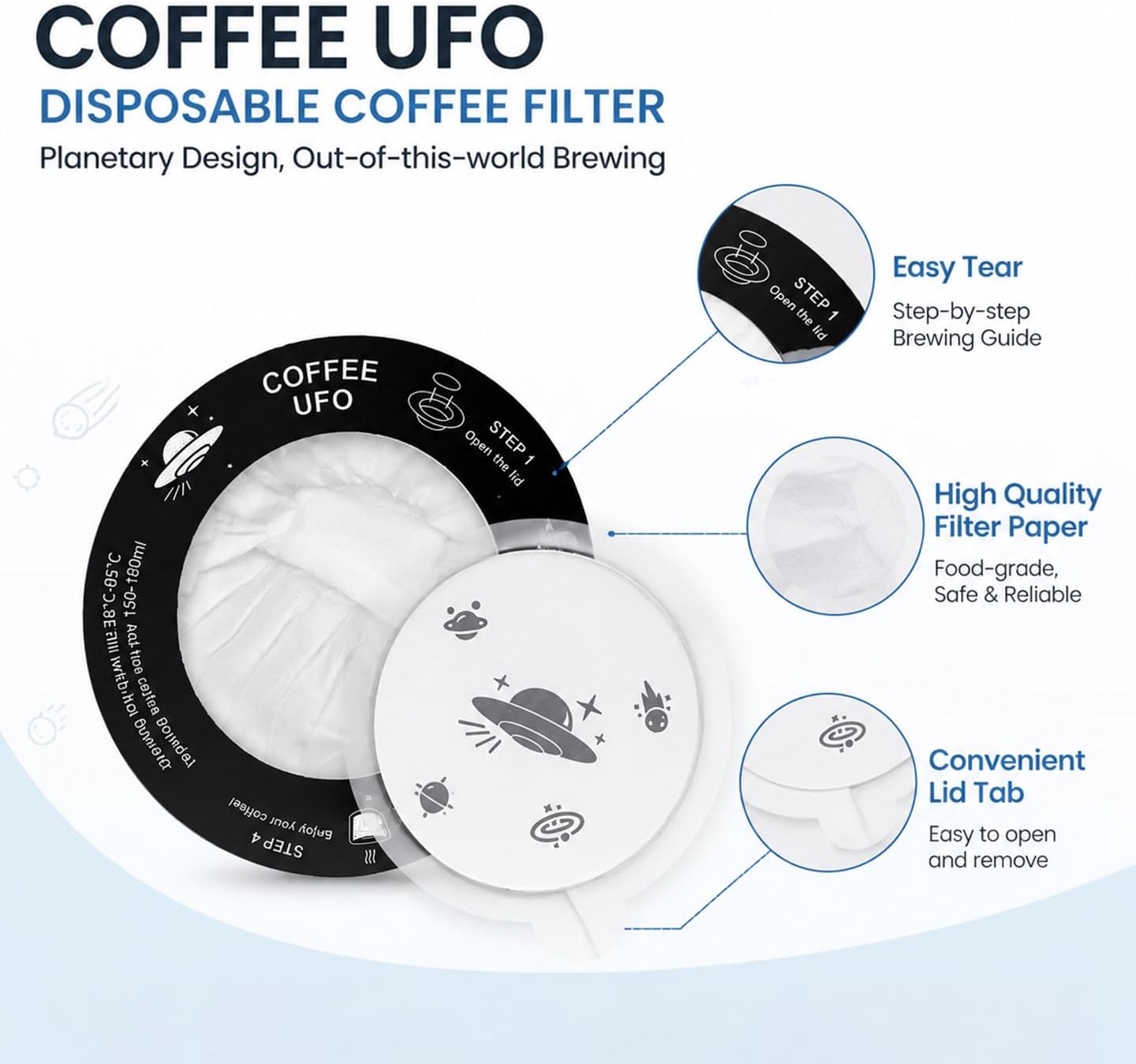 Coffee Filters, UFO Design Filters, Disposable Coffee Powders Portable Packing Containers, Outdoor Use, 26 Pieces image 4