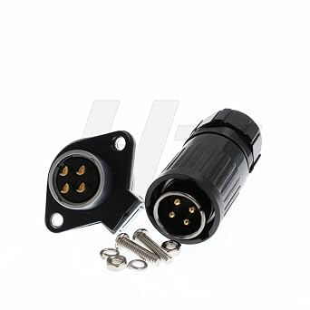 HangTon HP20 4 Pin Circular Connector 30 Amp Electrical Waterproof Panel Socket & Plug for Outdoor Power Industrial Devices