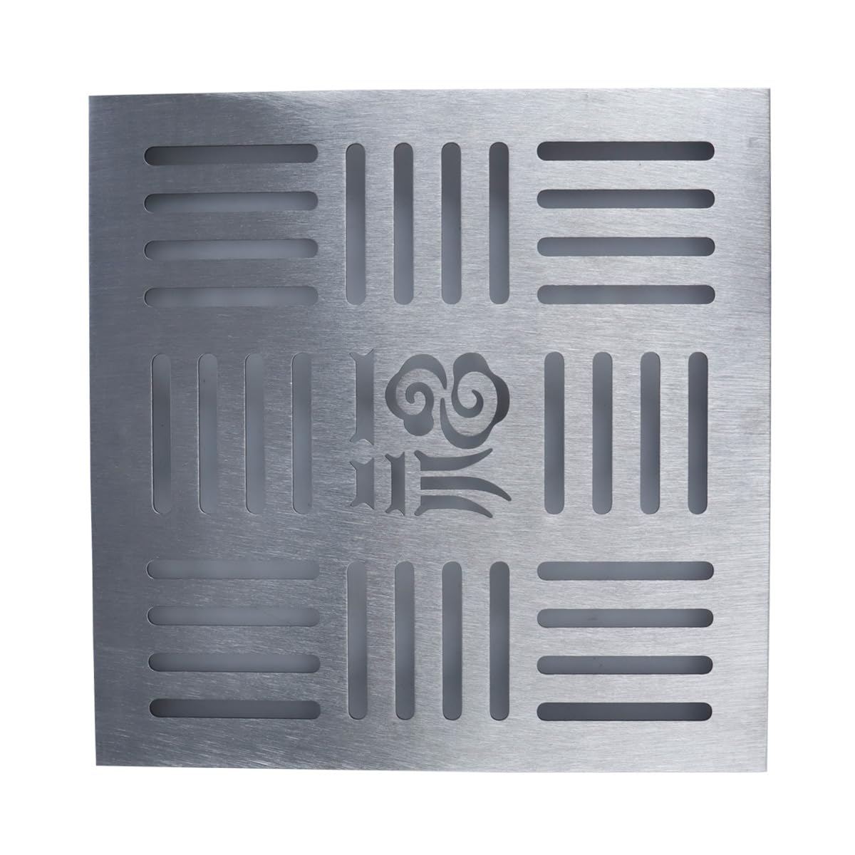 Grille de drainage en acier inoxydable, couvercle de caniveau de drainage extérieur, siphon de carré 200 x 200 x 20 x 2 mm avec cadre pour trottoir, cour, patio, commerce