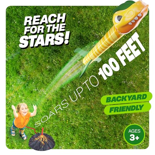 Dinosaur Toy Rocket Launcher for Kids - Toys for Kids 3-5 5-7 4-6 - Outdoor Toys for Kid Ages 4-8 - 3 4 Year Old Boy Birthday Gift - Gifts for Boys Age 3 4 5 6 Years - Outside Toy for Toddlers