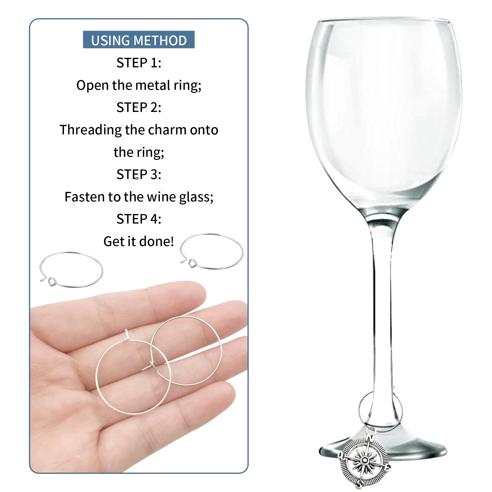 50/40/30/20 piezas de Dijes para Copas de Vino, Marcadores para Copas de Vino con temática de vino para degustación de vino, cócteles, champán, regalos de fiesta, suministros de decoración