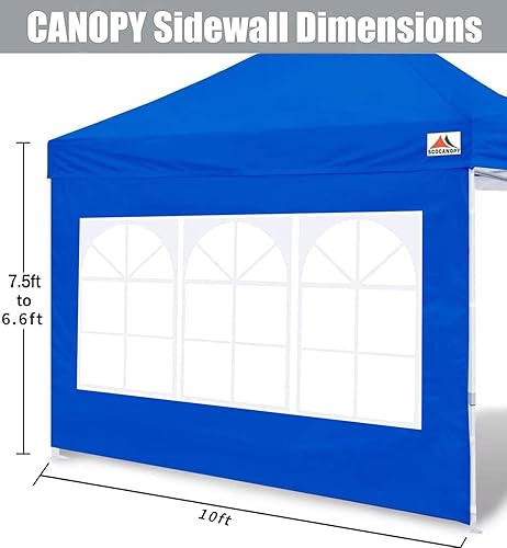 Miniatura 2 de SCOCANOPY Pared lateral para marco de toldo de 10 x 10 pulgadas, solo 2 paneles solamente, azul