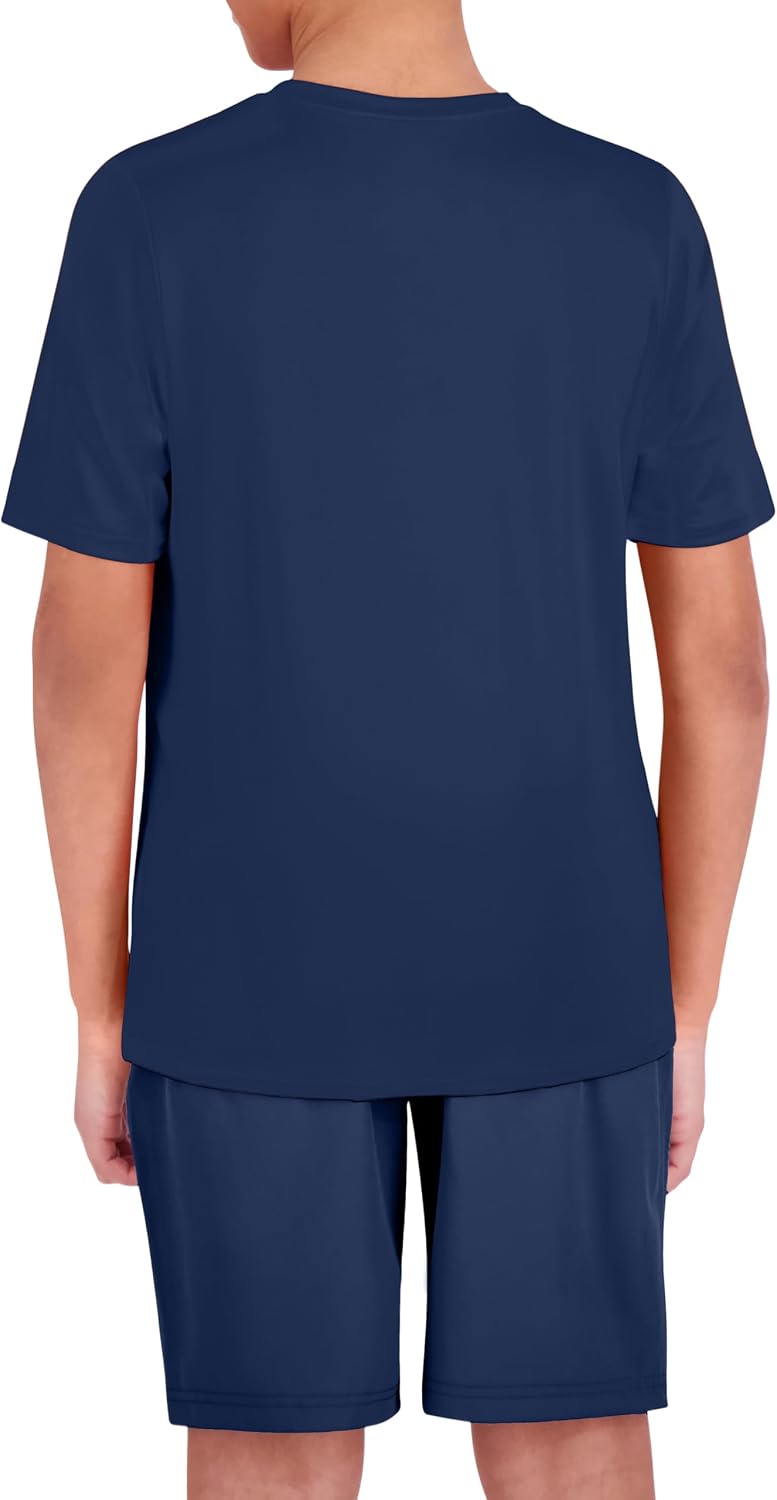 Spyder Boys' Short Sleeve Rash Guard – UPF Sun Protection, Quick-Dry, 4-Way Stretch Swim Shirt -Big Boys