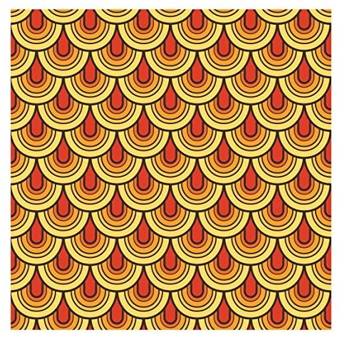 Non-Woven Wallpaper - Retro Scales - Mural Square Cover