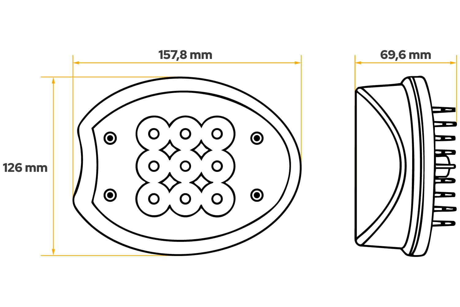 LED Arbeitsscheinwerfer Set für John Deere Traktoren, 45W 3600lm Flutlicht Scheinwerfer 10-30V mit H11 Stecker, E9 Homologation, 2 Stück