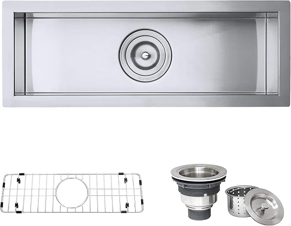 Ruvati RVH7120 Bar Prep Sink 23 x 8 Narrow Trough Undermount 16 Gauge