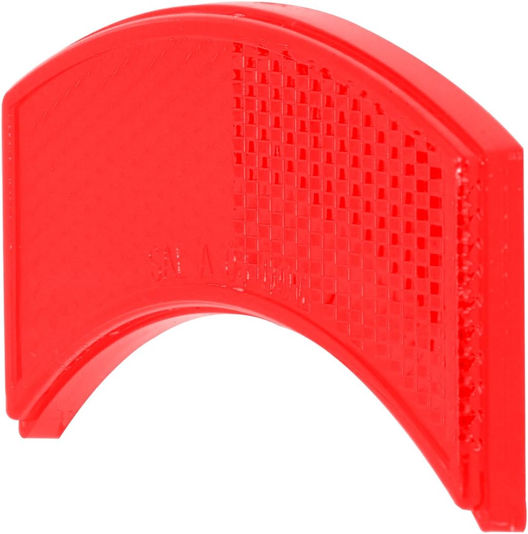 Grand General 81205 Red Half-Moon Stick-On Reflector for Trucks, Towing, Trailers, RVs and Buses, 1 Pack