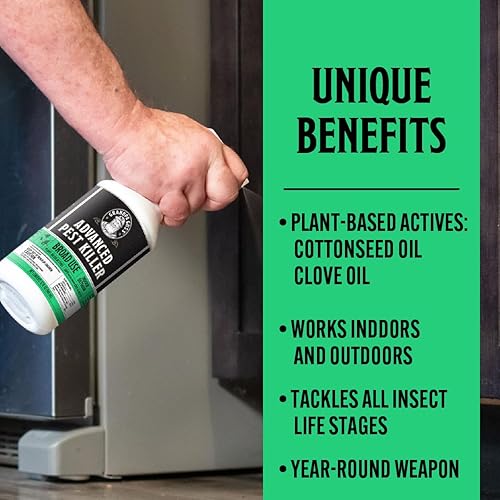 Miniatura 4 de Grandpa Gus's Natural Advanced - Concentrado para matar plagas, activos a base de plantas, mata rápidamente 46 especies de insectos, uso en