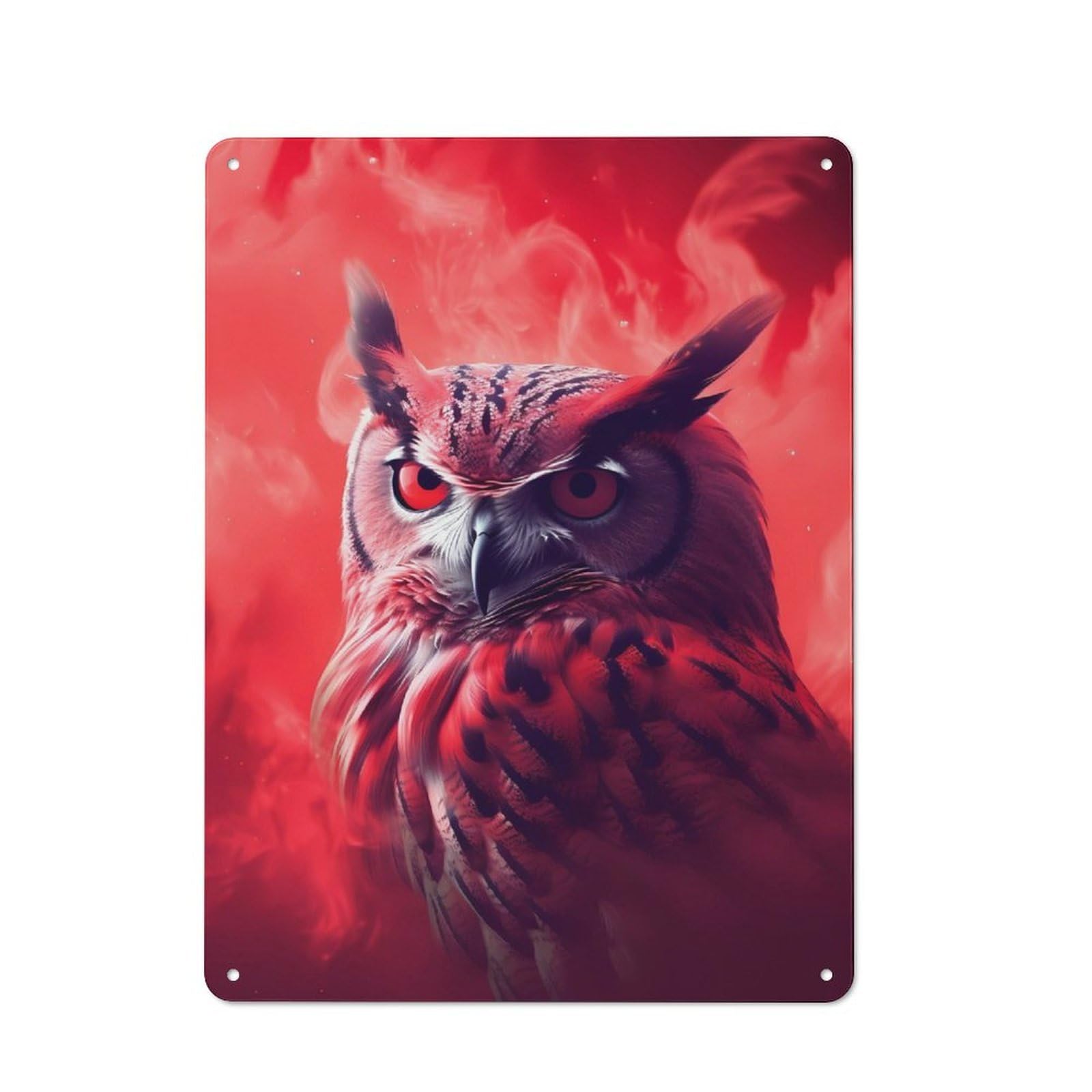 Junmoney Owl Smoke Tin Sign 40X30cm With For Home Bar Wall, Rustic Decor, For Kitchen, Dining Room And Home Bar Wall Decor