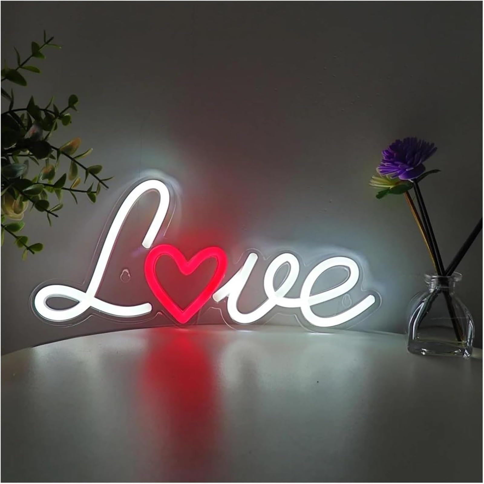 Zynther Neon lamp for neon Lamp Letter Love LED Wall Dimmable Design for Power Supply Switch 29.5cm×12.5cm