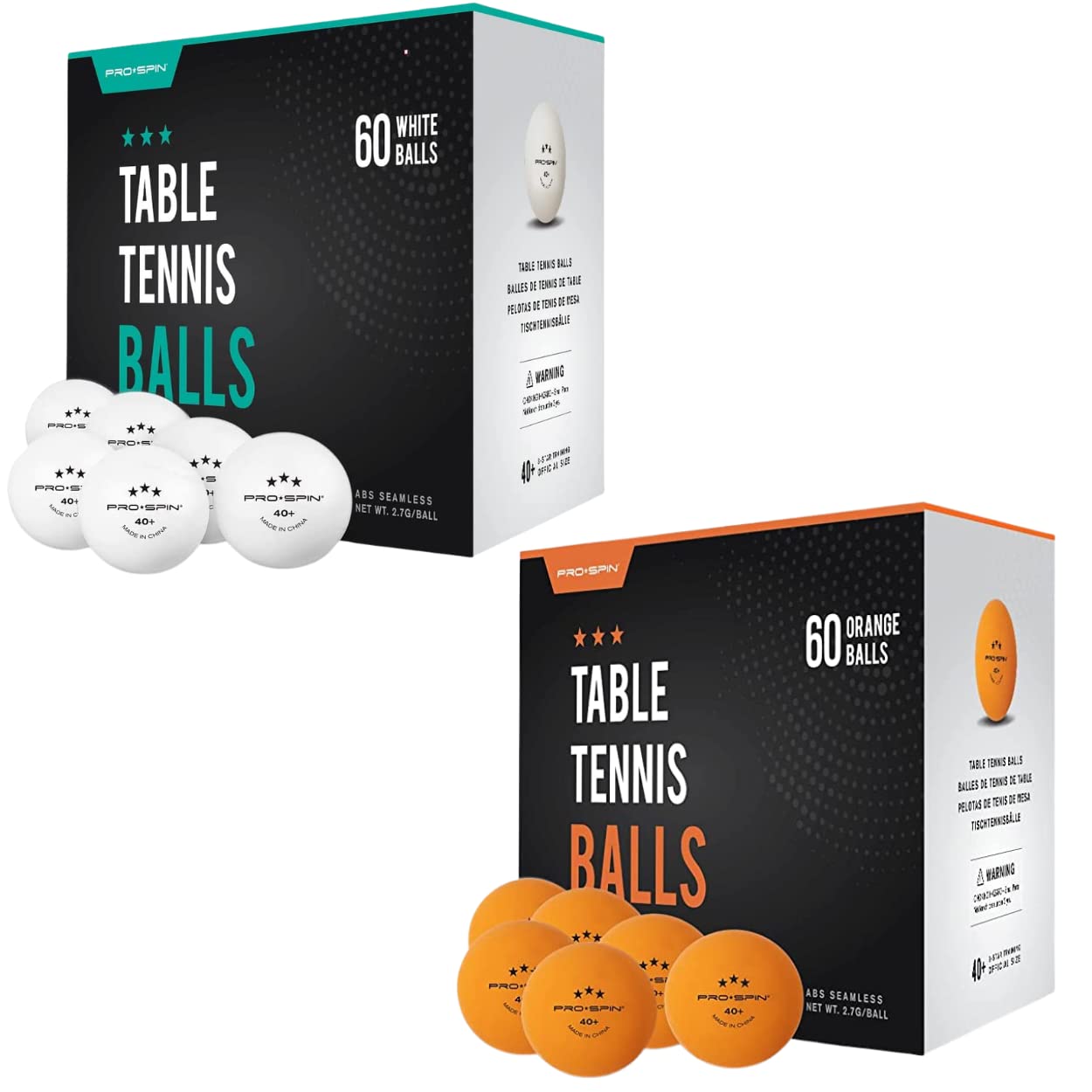 PRO SPINMix & Match Bulk Bundle: 60 White Balls + 60 Orange Balls