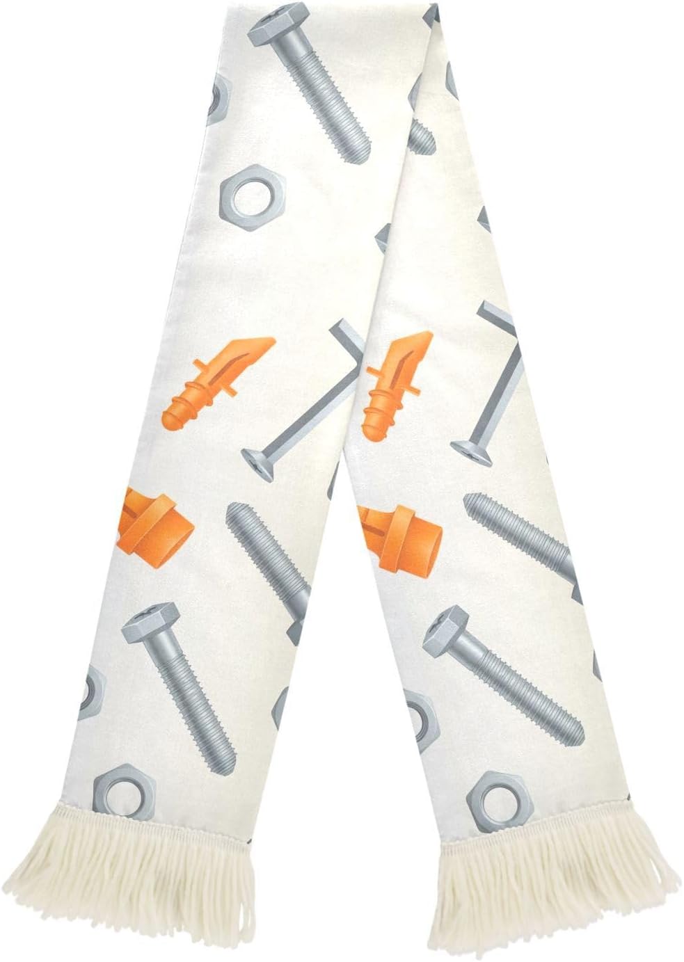 CHIFIGNO Cute Tools Screws Beige Sports Fan Scarf Towel, Soft Polyester Cheering Banner Scarf for Soccer Games, Quick Dry Sweat Absorbent