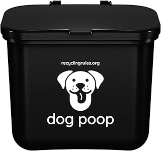 Small Hanging Wastebasket for Dog Poop in Black for Smaller Dogs (< 25 lbs.)