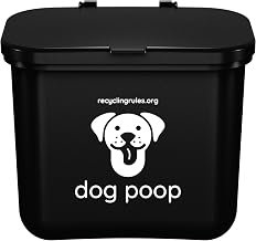 Small Hanging Wastebasket for Dog Poop in Black for Smaller Dogs (< 25 lbs.)