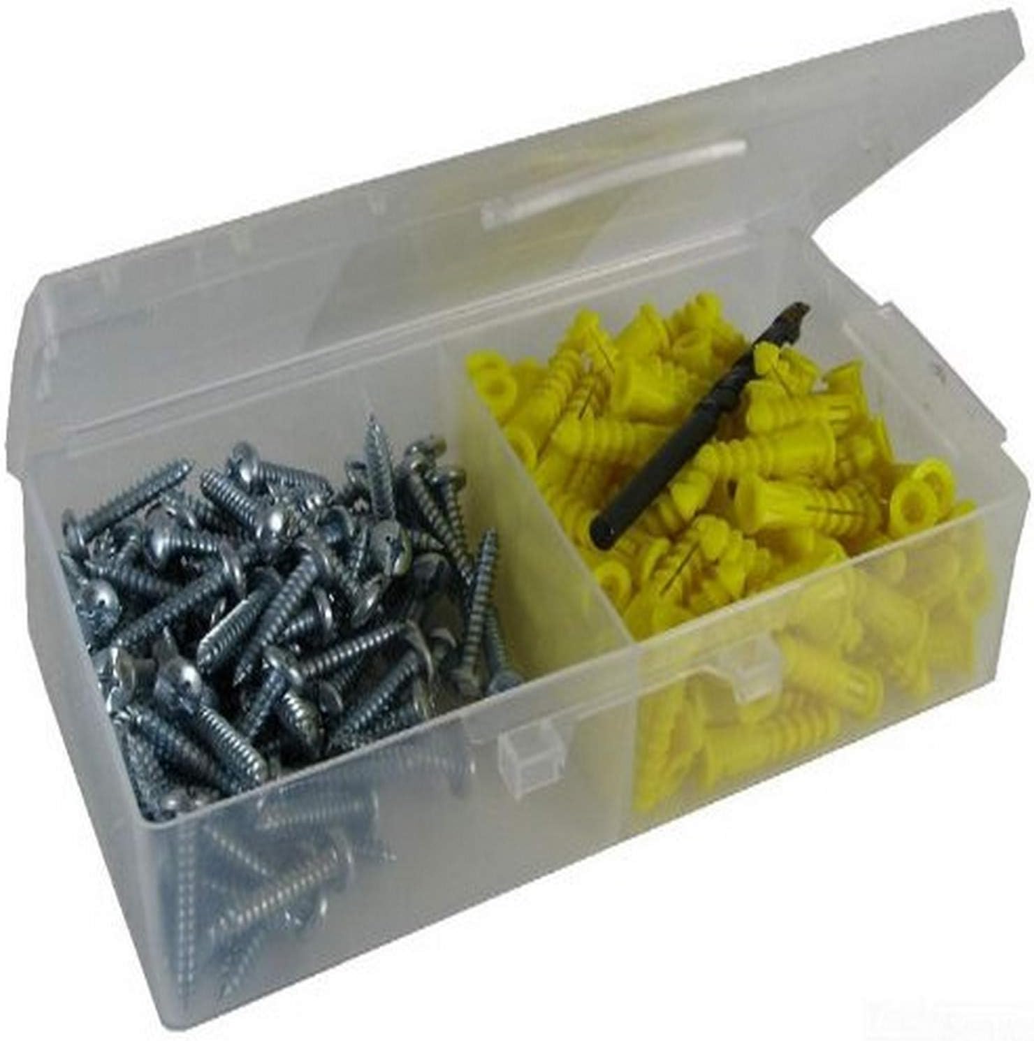 L.H. Dottie 2AKHX Anchor Kit, Hex/Phillips/Slotted, 10 by 1-Inch Length Screw, 122 Anchor, Yellow
