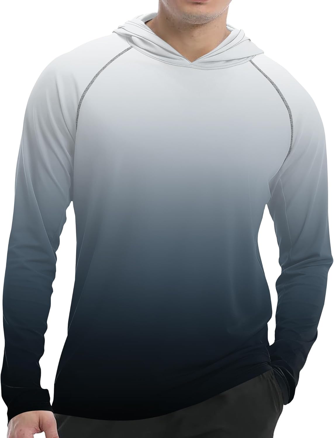 iWoo Men's UPF 50+ Sun Hoodie Shirts Long Sleeve SPF Fishing Outdoor UV Hiking Workout Lightweight Shirt