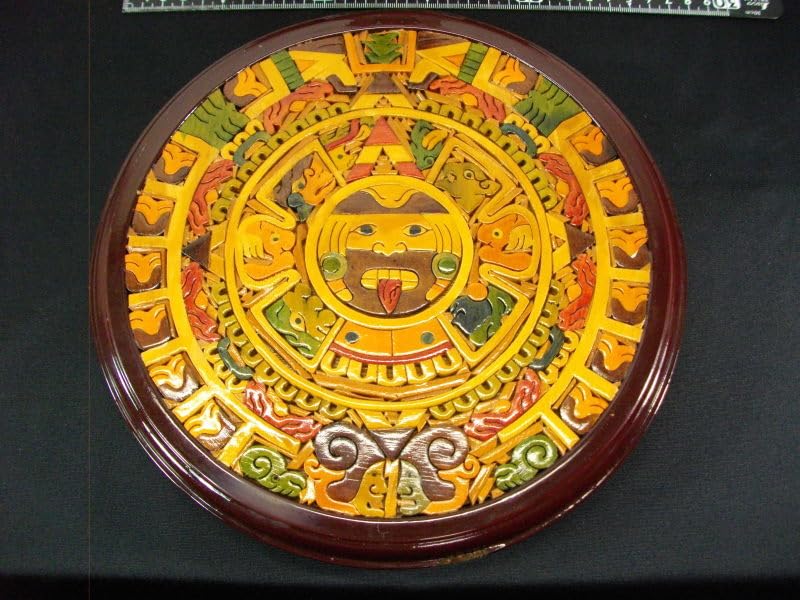 Amazon.co.jp: マヤ暦W24×D3cmメキシコアステカカレンダー木製