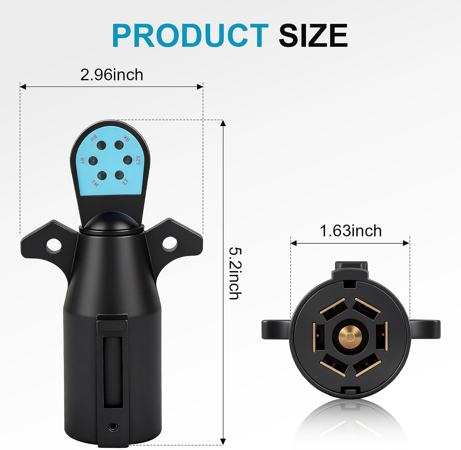 Trailer Light Tester, 7 Pin Trailer Plug Testerwith Red LED, 7 Way Trailer Plug Testerfor Diagnosing and Fixing Trailer Socket Circuit Problems - Image 6