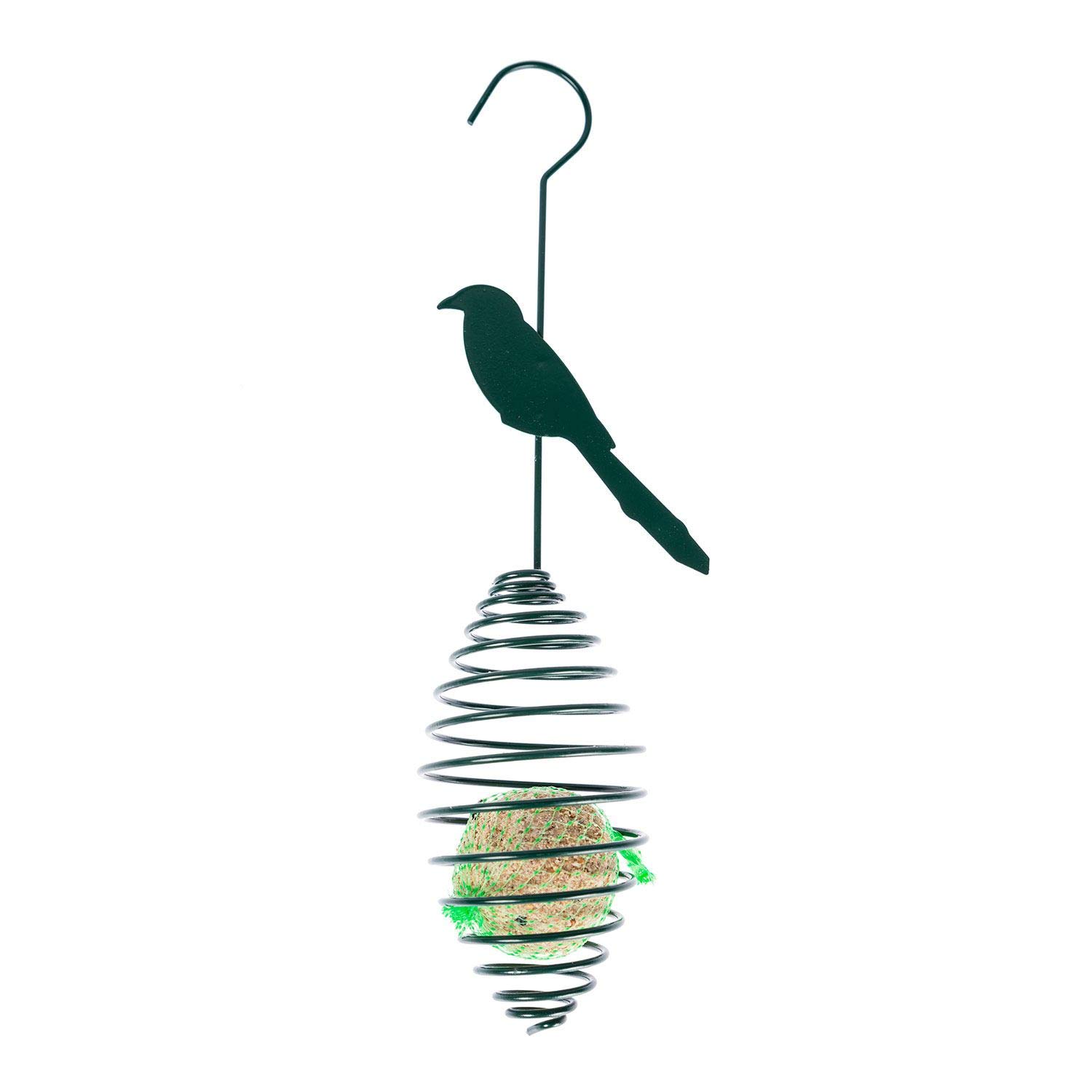 HOMESCAPES Hanging Bird Feeder Spring & Fatball Wire Hangers for Trees, Great Tit