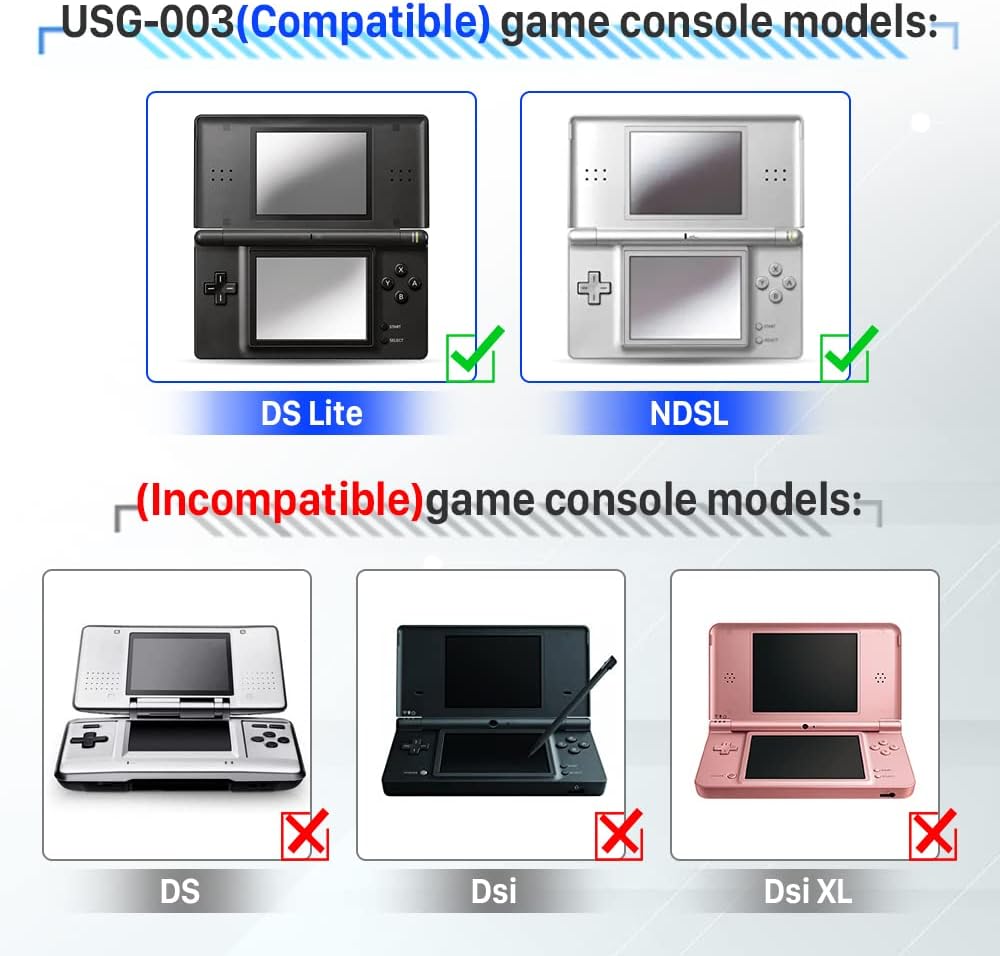 DS Lite Battery, USG-003 3.7V 2000mAh Replacement Rechargeable Lithium-ion Battery for Nintendo DS Lite, NDSL Game Player Battery (Not for Nintendo DSi, DSi XL, DSi LL)