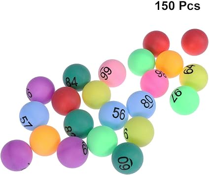 Toyvian Numbered Balls 1-150 150 Printed Pong Balls for Raffles Drawings Party Games Classroom Activities Color-Coded Game Balls for Events Kids Toy Decoration