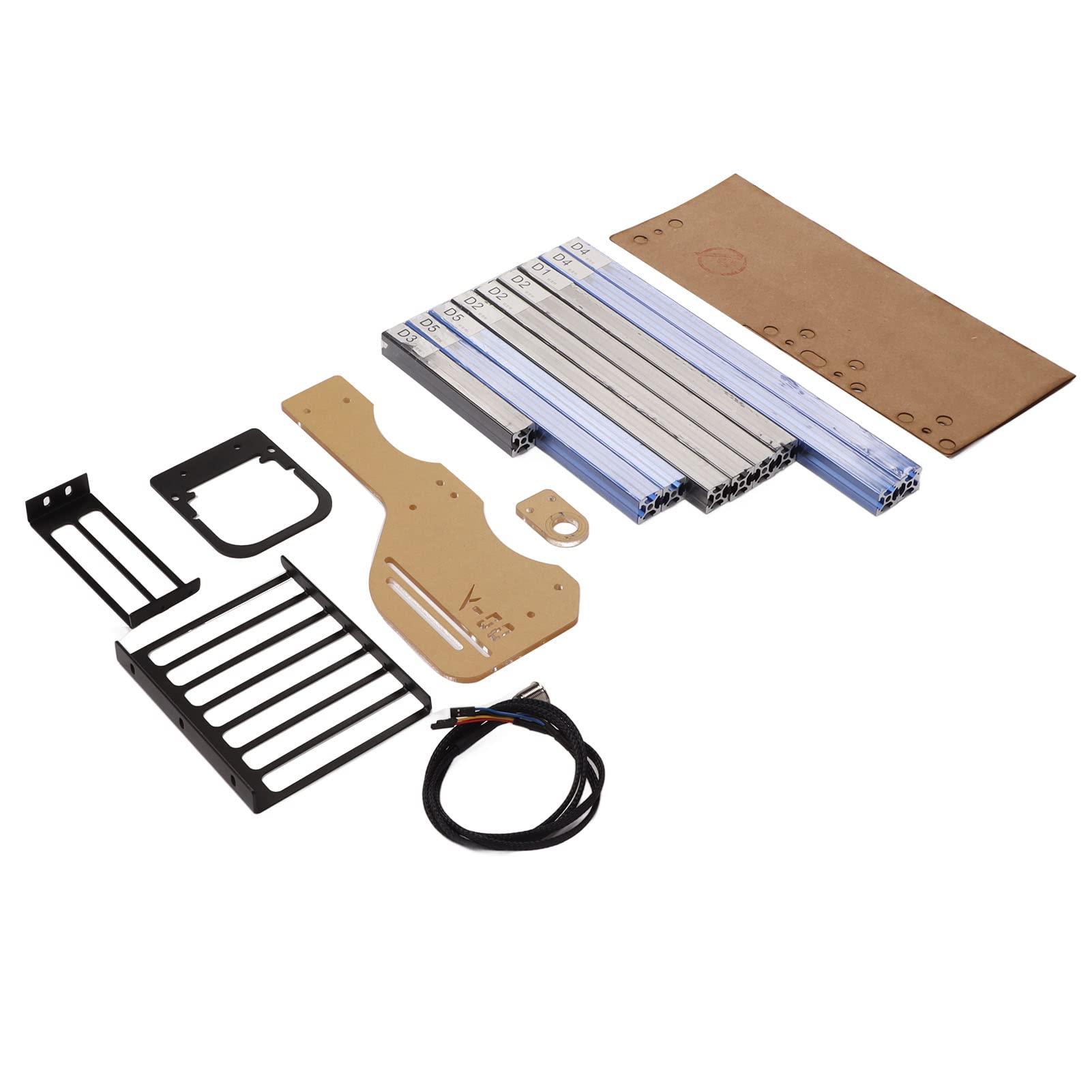 Aluminiowa Otwarta Ramka PC, ATX MATX ITX (niebiesko-czarny)