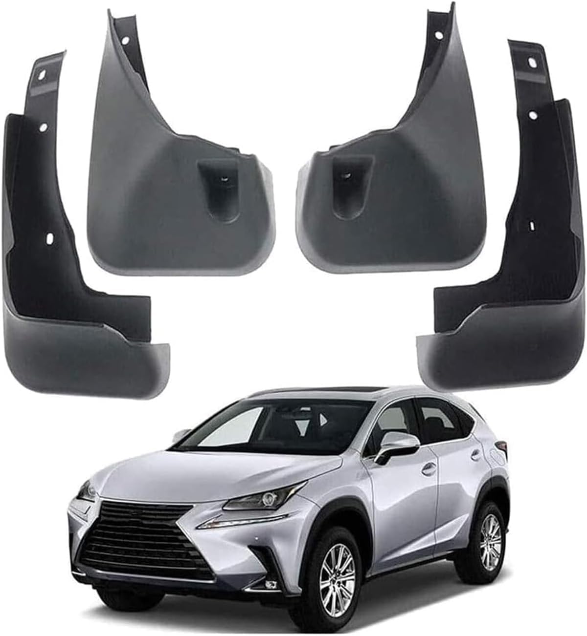 Jiaqinf 4Pcs Car Mud Flaps For Lexus Nx200t Nx300h 2018-2020,Mud Flaps Splash Guards Fenders,Contoured Mud Flaps Splash Guard Kit Pair