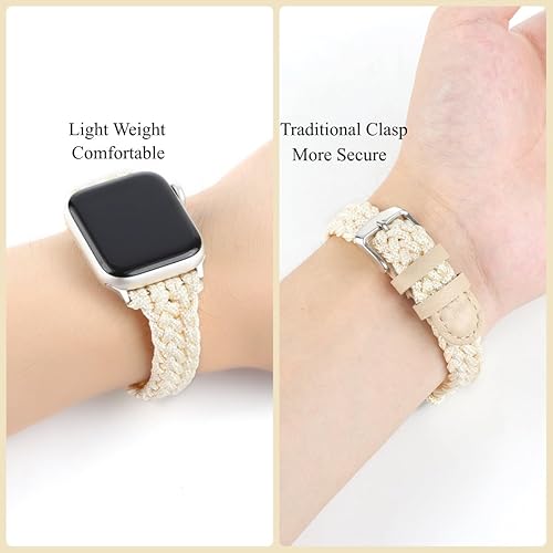 Miniatura 4 de Correa deportiva trenzada de nailon compatible con correas de Apple Watch de 1.496 pulgadas, 1.575 pulgadas, 1.614 pulgadas, correa de repuesto