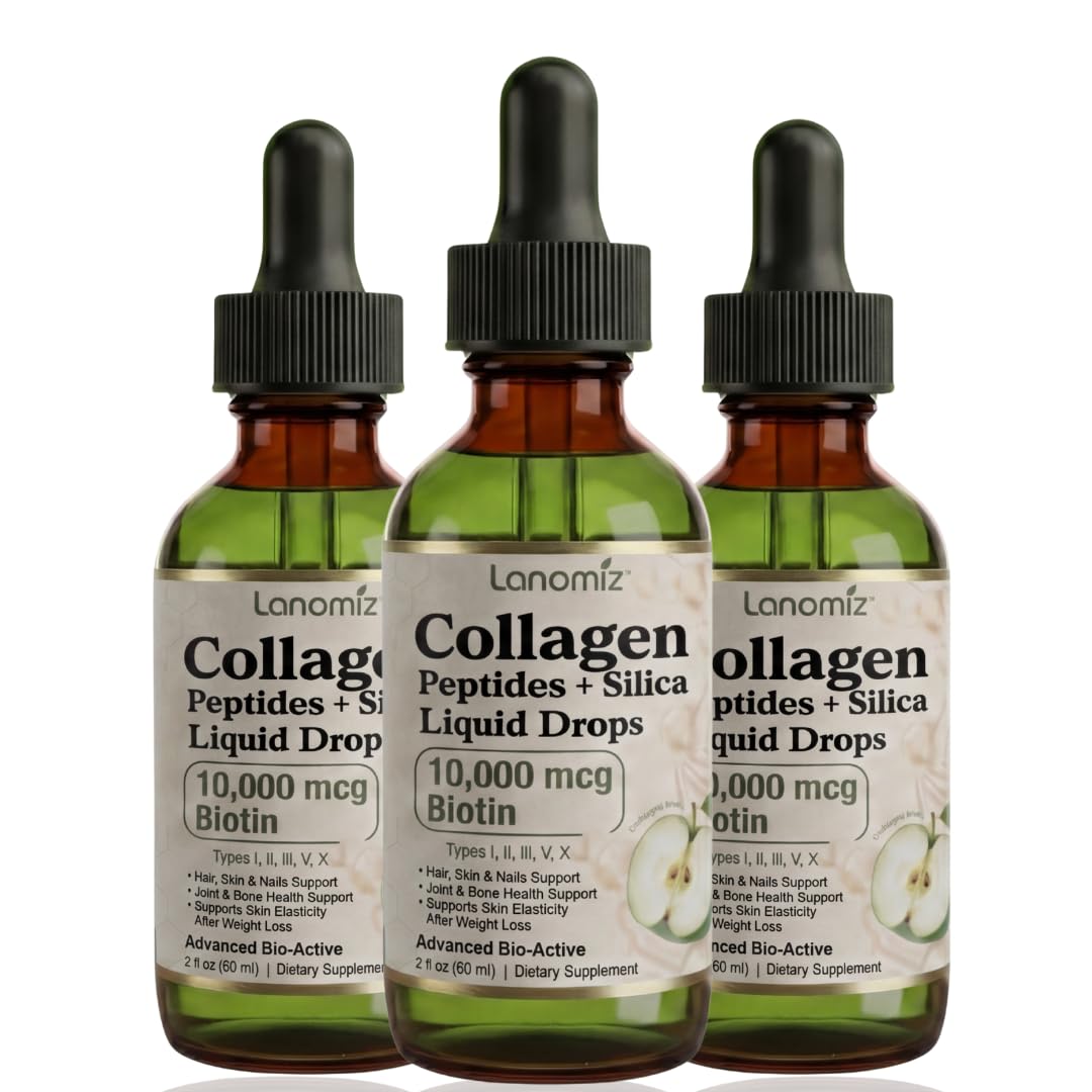 3 Pack Multi Collagen Peptides Liquid Drops Types I II III V X Hydrolyzed Collagen Peptides Collagen Proteins