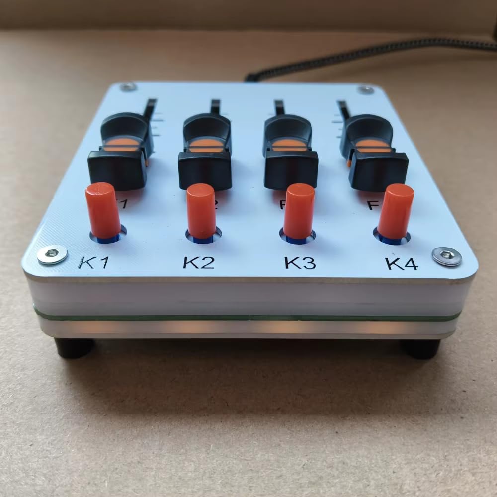 Controller MIDI a 4 canali con fader da 45 mm, 4 pulsanti, USB-C, Plug & Play, per software DAW (Digital Audio Workstation).