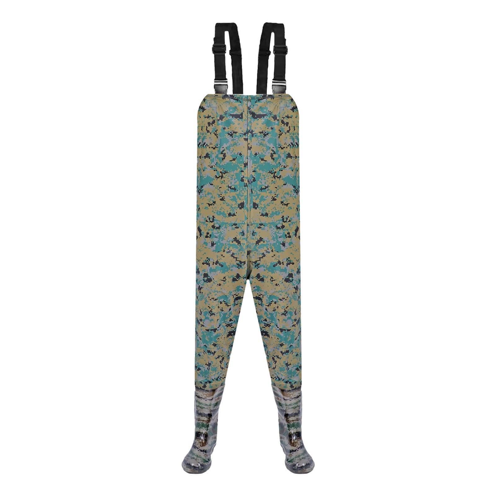 Trampolieri mimetici impermeabili da uomo, resistenti con cinghie regolabili, in PVC leggero, per pesca e caccia, pantaloni da guado resistenti per attività all'aperto, caccia ideale
