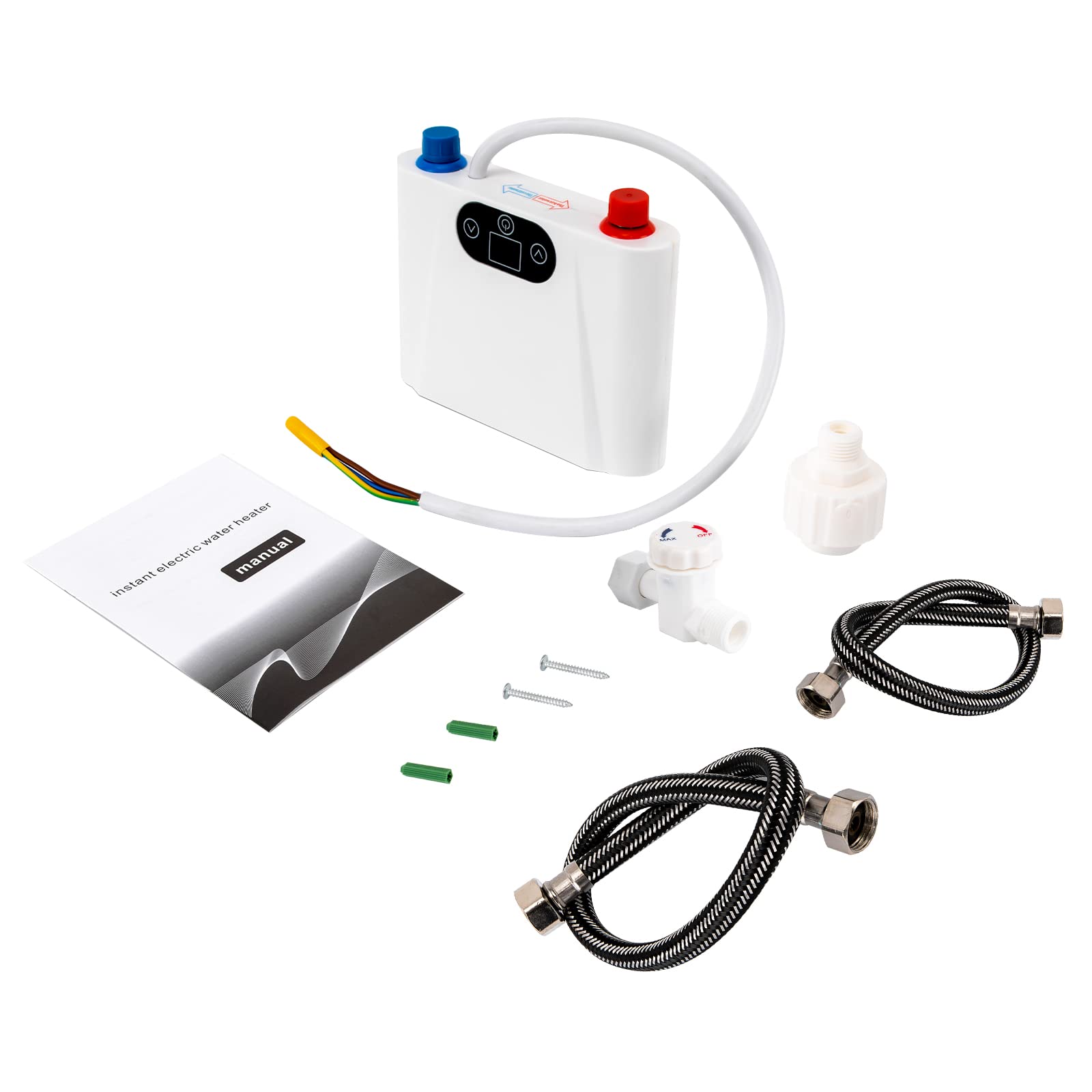 Scaldacqua istantaneo, scaldabagno elettrico, 5,5 KW, 30-55 ℃, dotato di indicatore LED, per lavabo, doccia o vasca da bagno