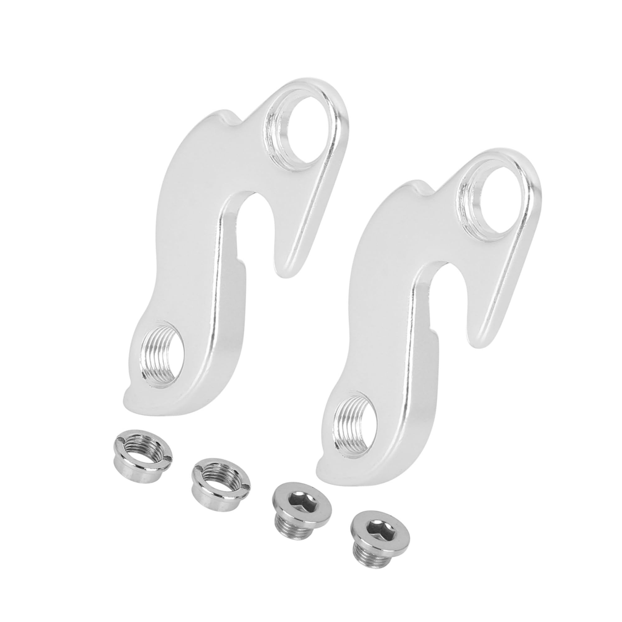 Motoforti 2pcs Tail Hook Rear Derailleur Hanger for Bicycle Bike Long-lasting, Silver