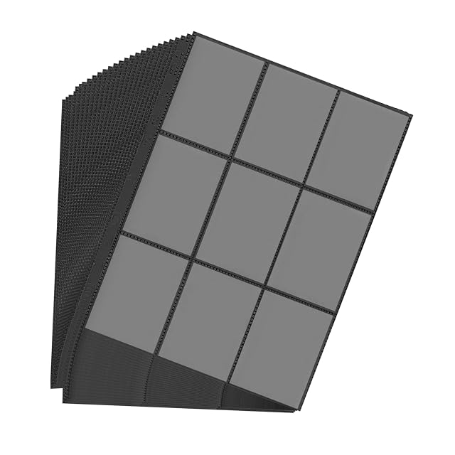 Newpop 40 páginas fundas para cartas doble cara con 720 bolsillos, funda carta Negro, protectores sobres 11 agujeros accesorios coleccionables para, baloncesto, fútbol tarjetas