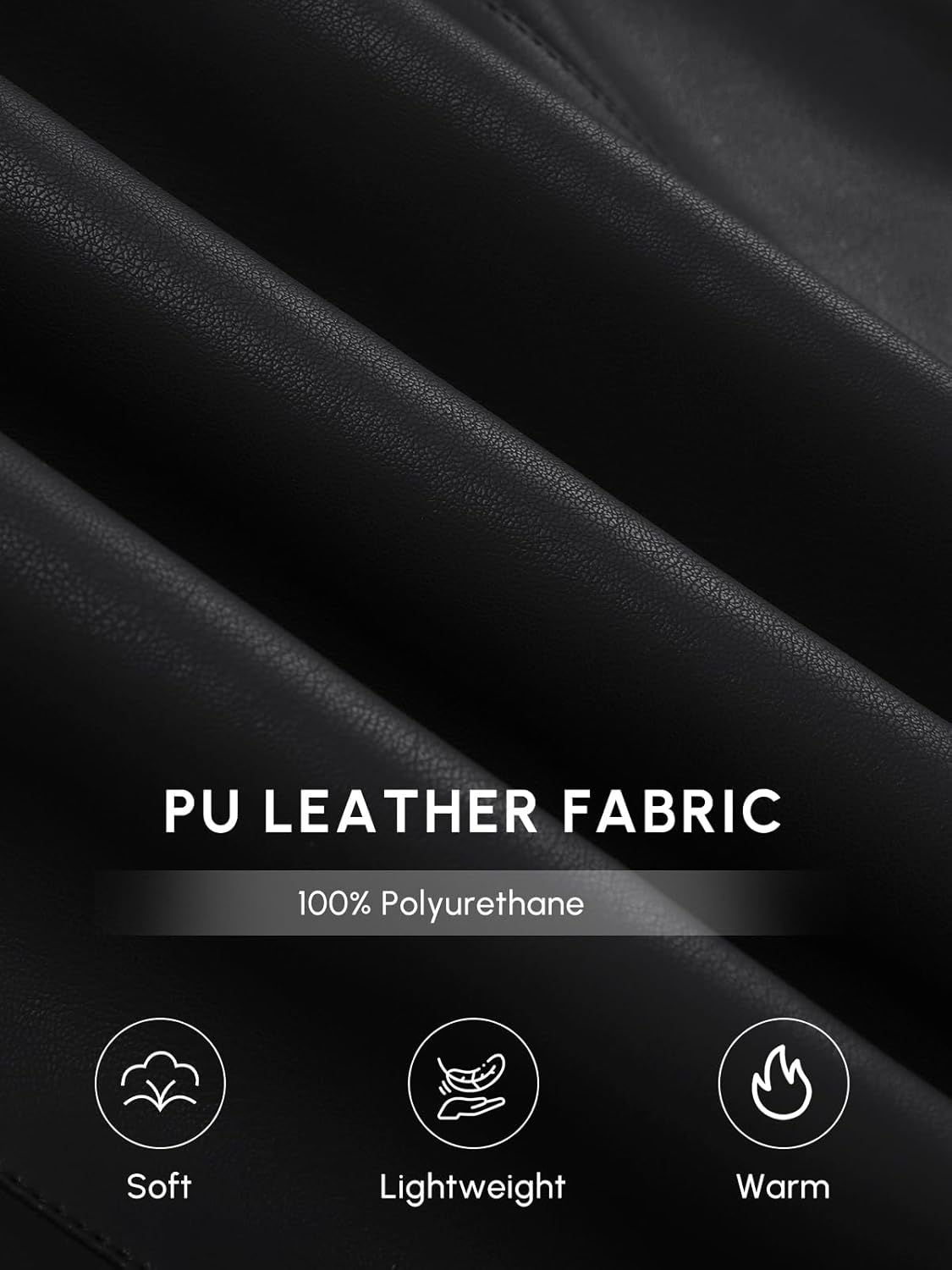 Women's Faux Leather Blazer Oversized Bomber Winter Coat Motocycle Button Down Fall Jackets with Pockets - Image 6