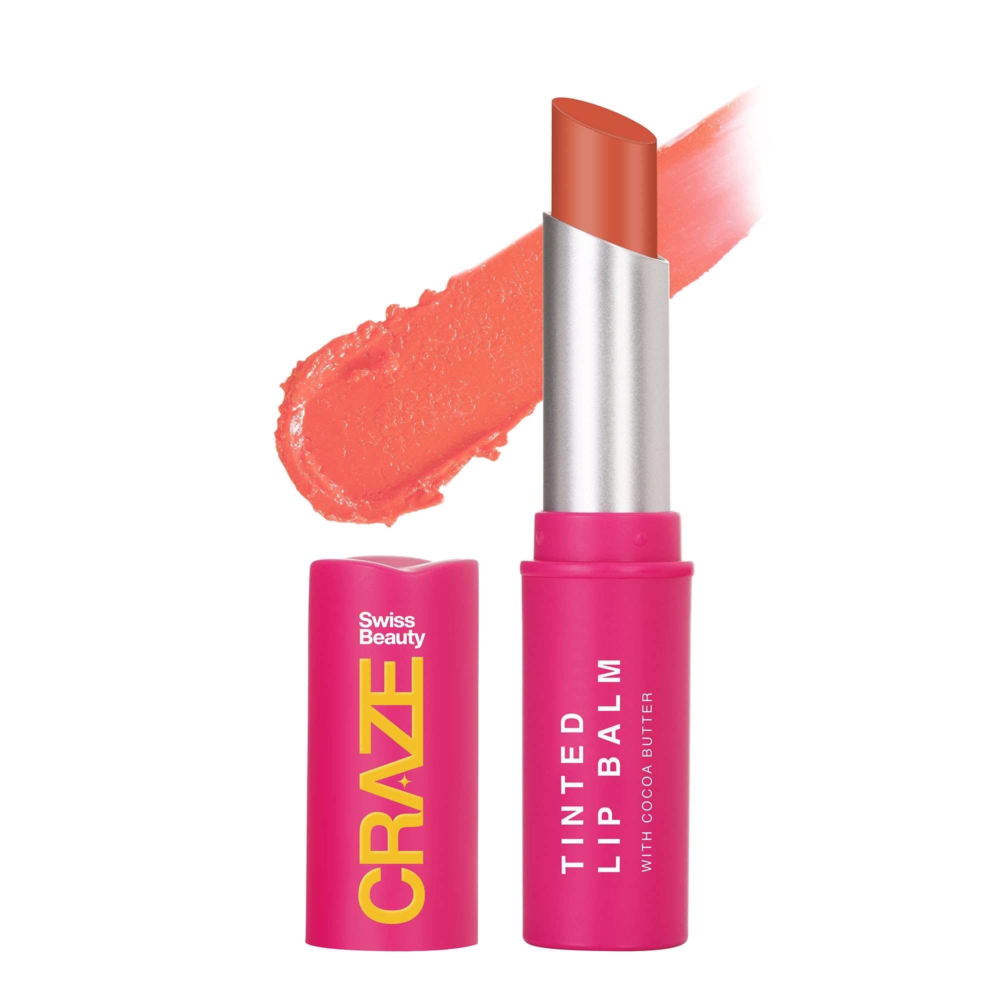 SWISS BEAUTY Craze Tinted Lightweight Sheer Lip Balm | Lip Protection And Lip Nourishment With Cocoa Butter | Shade- Fresh Orange, 3.2G-picture-18