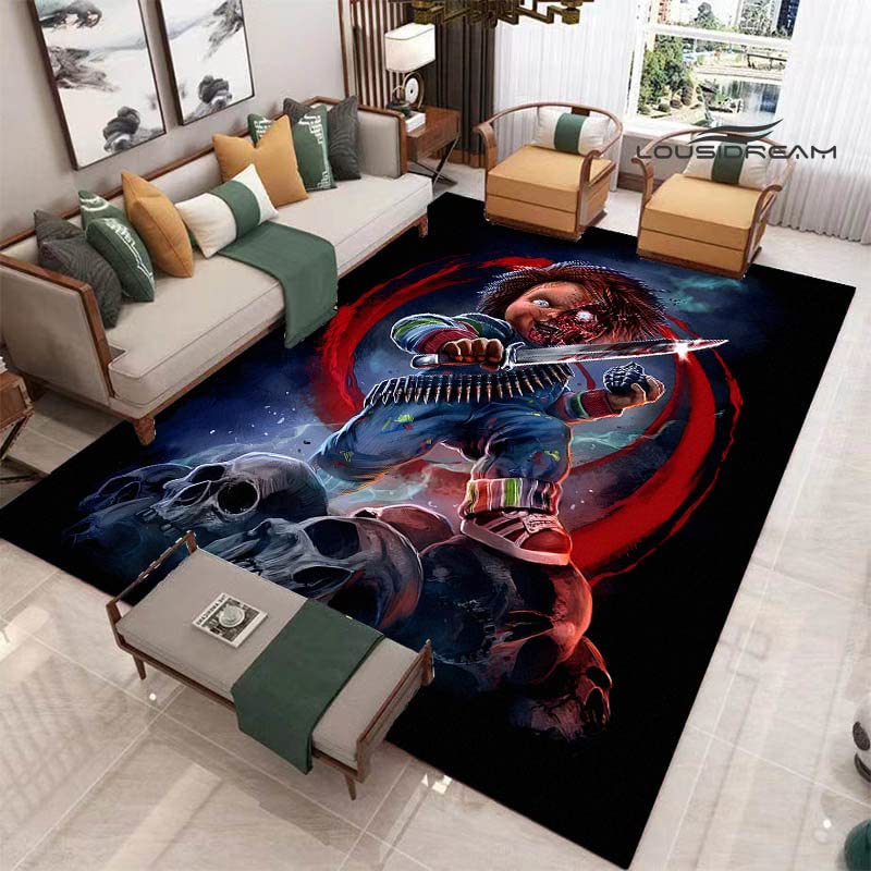 bailongmaHorror Movie Cult Printing Flannel Carpet Rug Cute Floor Mats G986 40×60CM