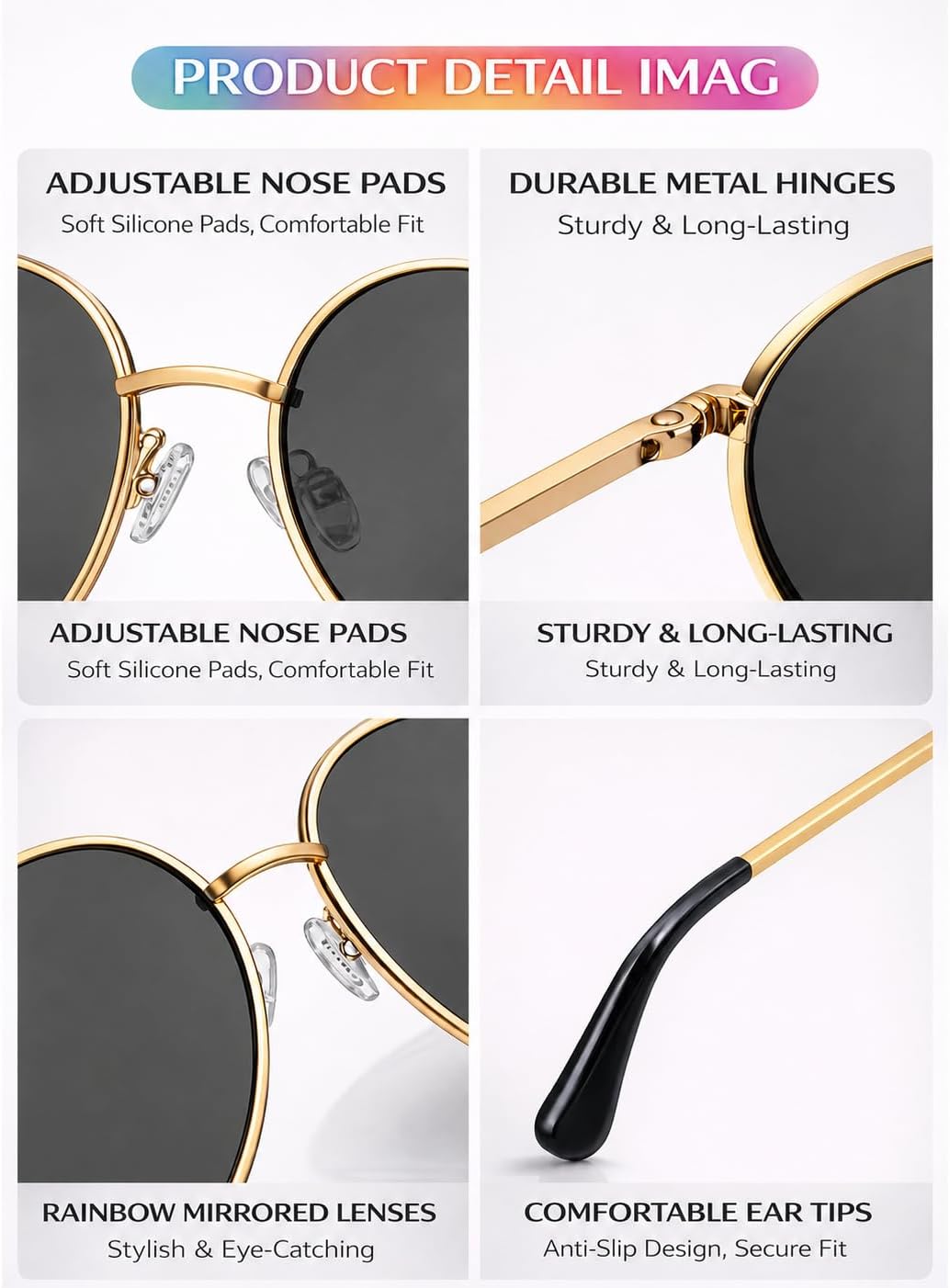 Oiomniv Heart Sunglasses for Women Men, Retro Love Heart Glasses UV400, Party Festival Rave Pride Accessories